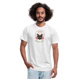 "Lucky Black Cat Clear" - FAR OUT Unisex Jersey T-Shirt - white