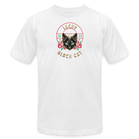 "Lucky Black Cat Clear" - FAR OUT Unisex Jersey T-Shirt - white