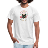 "Lucky Black Cat Clear" - FAR OUT Unisex Jersey T-Shirt - white