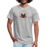 "Lucky Black Cat Clear" - FAR OUT Unisex Jersey T-Shirt - heather gray