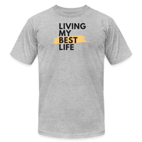 "Living My Best Life", Orange - Other Fun Tees, Unisex Jersey - heather gray