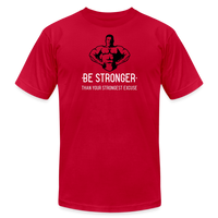 "Mr. Universe" - Be Stronger, Unisex Jersey T-Shirt - red