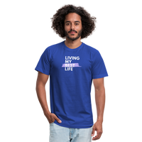 "My Best Life in Lavender" - Other Fun Tees, Unisex Jersey T-Shirt - royal blue