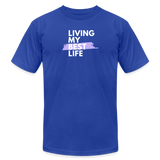 "My Best Life in Lavender" - Other Fun Tees, Unisex Jersey T-Shirt - royal blue