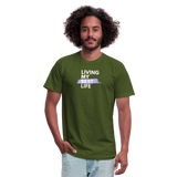 "My Best Life in Lavender" - Other Fun Tees, Unisex Jersey T-Shirt - olive