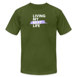 "My Best Life in Lavender" - Other Fun Tees, Unisex Jersey T-Shirt - olive