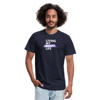 "My Best Life in Lavender" - Other Fun Tees, Unisex Jersey T-Shirt - navy