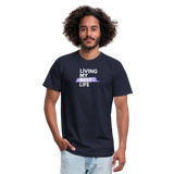 "My Best Life in Lavender" - Other Fun Tees, Unisex Jersey T-Shirt - navy