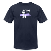 "My Best Life in Lavender" - Other Fun Tees, Unisex Jersey T-Shirt - navy