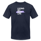 "My Best Life in Lavender" - Other Fun Tees, Unisex Jersey T-Shirt - navy