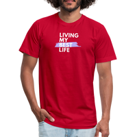 "My Best Life in Lavender" - Other Fun Tees, Unisex Jersey T-Shirt - red