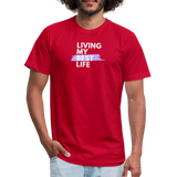 "My Best Life in Lavender" - Other Fun Tees, Unisex Jersey T-Shirt - red