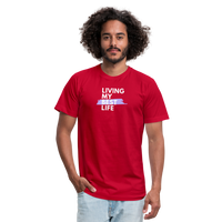 "My Best Life in Lavender" - Other Fun Tees, Unisex Jersey T-Shirt - red