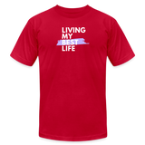 "My Best Life in Lavender" - Other Fun Tees, Unisex Jersey T-Shirt - red