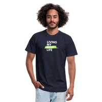 "My Best Life in Lime" - Other Fun Tees, Unisex Jersey T-Shirt - navy