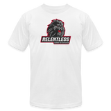 "Relentless Cannot Be Defeated Red Lion" - Unisex Jersey T-Shirt - white