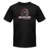 "Relentless Cannot Be Defeated Red Lion" - Unisex Jersey T-Shirt - black