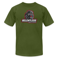 "Relentless Cannot Be Defeated Red Lion" - Unisex Jersey T-Shirt - olive