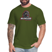 "Relentless Cannot Be Defeated Red Lion" - Unisex Jersey T-Shirt - olive