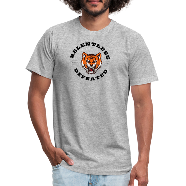 "Relentless Cannot Be Defeated Tiger 1" - Unisex Jersey T-Shirt - heather gray