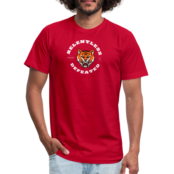 "Relentless Cannot Be Defeated Tiger White" Collection - red