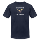 "Overdrive Optimist" - Be Stronger, Unisex Jersey T-Shirt - navy