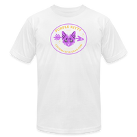 "Purple Kitty" - FAR OUT Unisex Jersey T-Shirt - white