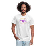 "Purple Kitty" - FAR OUT Unisex Jersey T-Shirt - white