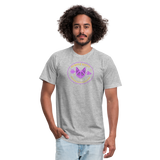 "Purple Kitty" - FAR OUT Unisex Jersey T-Shirt - heather gray