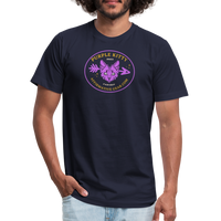 "Purple Kitty" - FAR OUT Unisex Jersey T-Shirt - navy