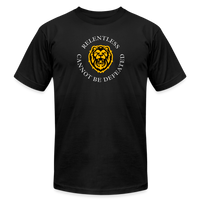 "Relentless Cannot Be Defeated Around the Lion" - Unisex Jersey T-Shirt - black