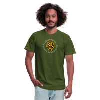 "Relentless Cannot Be Defeated Around the Lion" - Unisex Jersey T-Shirt - olive