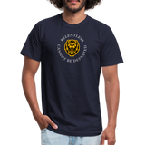 "Relentless Cannot Be Defeated Around the Lion" - Unisex Jersey T-Shirt - navy