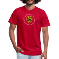 "Relentless Cannot Be Defeated Around the Lion" - Unisex Jersey T-Shirt - red