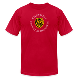 "Relentless Cannot Be Defeated Around the Lion" - Unisex Jersey T-Shirt - red