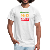 "Endurance Through Adversity" - Unisex Jersey T-Shirt - white