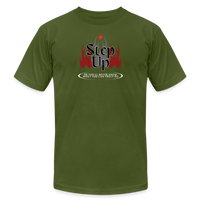 "Step Up Flames" - Be Stronger, Unisex Jersey T-Shirt - olive