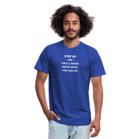 "Step Up Words" - Be Stronger, Unisex Jersey T-Shirt - royal blue