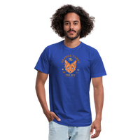 "The Orange Tabby" - FAR OUT Unisex Jersey T-Shirt - royal blue