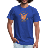 "The Orange Tabby" - FAR OUT Unisex Jersey T-Shirt - royal blue