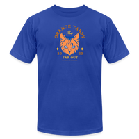 "The Orange Tabby" - FAR OUT Unisex Jersey T-Shirt - royal blue