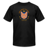 "The Orange Tabby" - FAR OUT Unisex Jersey T-Shirt - black