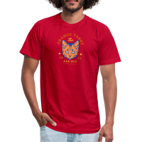 "The Orange Tabby" - FAR OUT Unisex Jersey T-Shirt - red