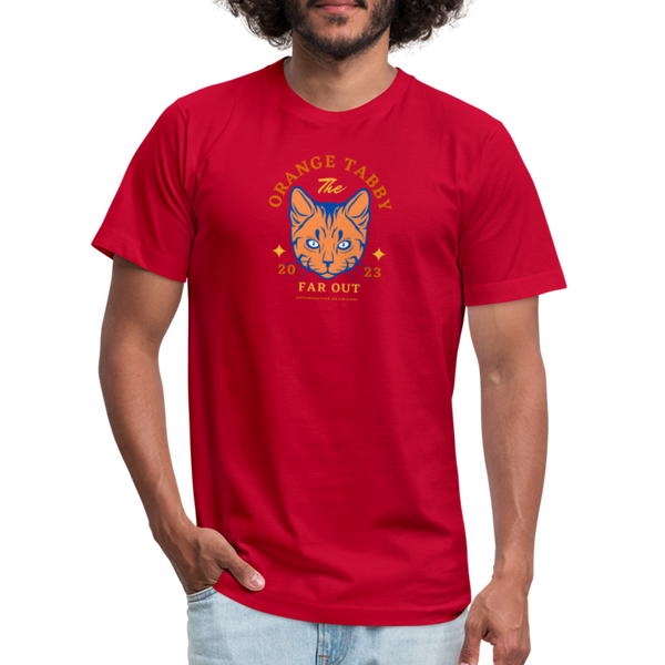 "The Orange Tabby" - FAR OUT Unisex Jersey T-Shirt - red