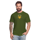"The Saunterer" - FAR OUT Unisex Jersey T-Shirt - olive