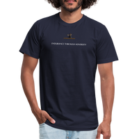 "Trajan with Small Logo" - Endurance Through Adversity, Unisex T-Shirt - navy