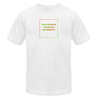 "Gradient Box" - Endurance Through Adversity, Unisex Jersey T-Shirt - white