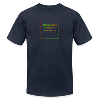 "Gradient Box" - Endurance Through Adversity, Unisex Jersey T-Shirt - navy