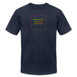 "Gradient Box" - Endurance Through Adversity, Unisex Jersey T-Shirt - navy