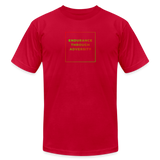 "Gradient Box" - Endurance Through Adversity, Unisex Jersey T-Shirt - red